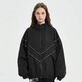 Men Hip Hop Streetwear Reflective Striped Jacket Coat Zipper up Jacket Windbreaker Harajuku Thin Jacket Sports Black Blue